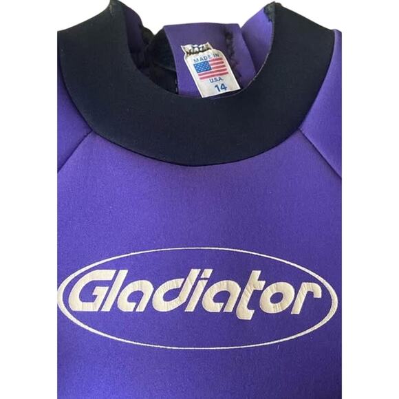 gladiator wetsuit | size 14 | shorts swim ski scuba black red purple - Picture 2 of 10